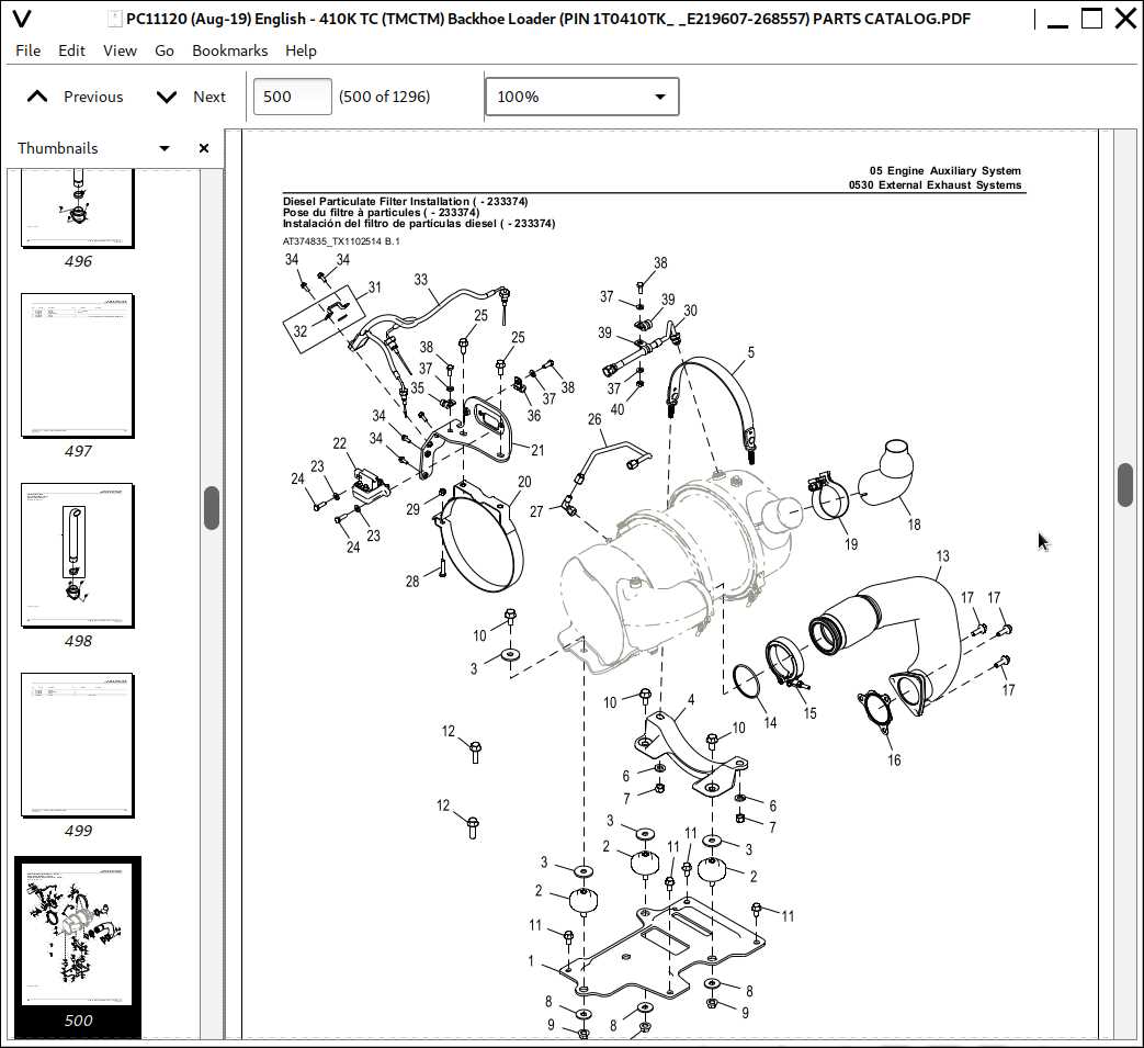 backhoe parts diagram