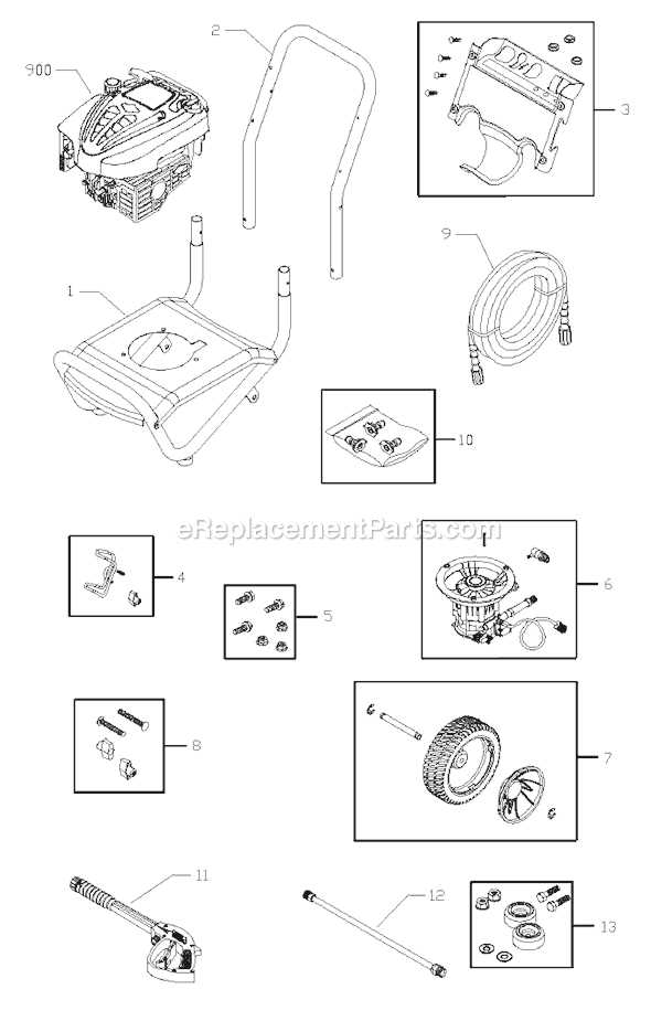 troy bilt 2700 psi pressure washer parts diagram