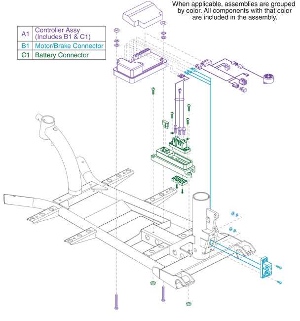 pride mobility scooter parts diagram