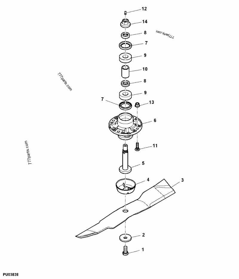 john deere 54d auto connect mower deck parts diagram