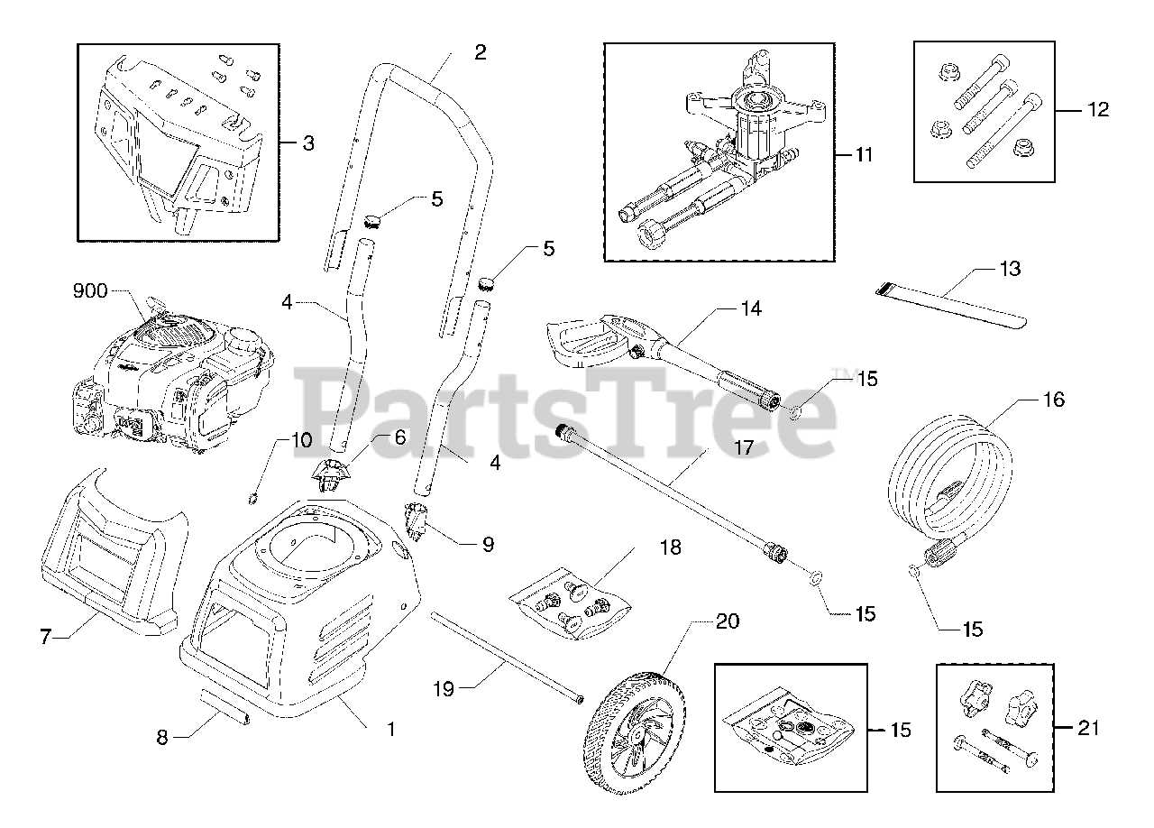 troy bilt 2700 psi pressure washer parts diagram