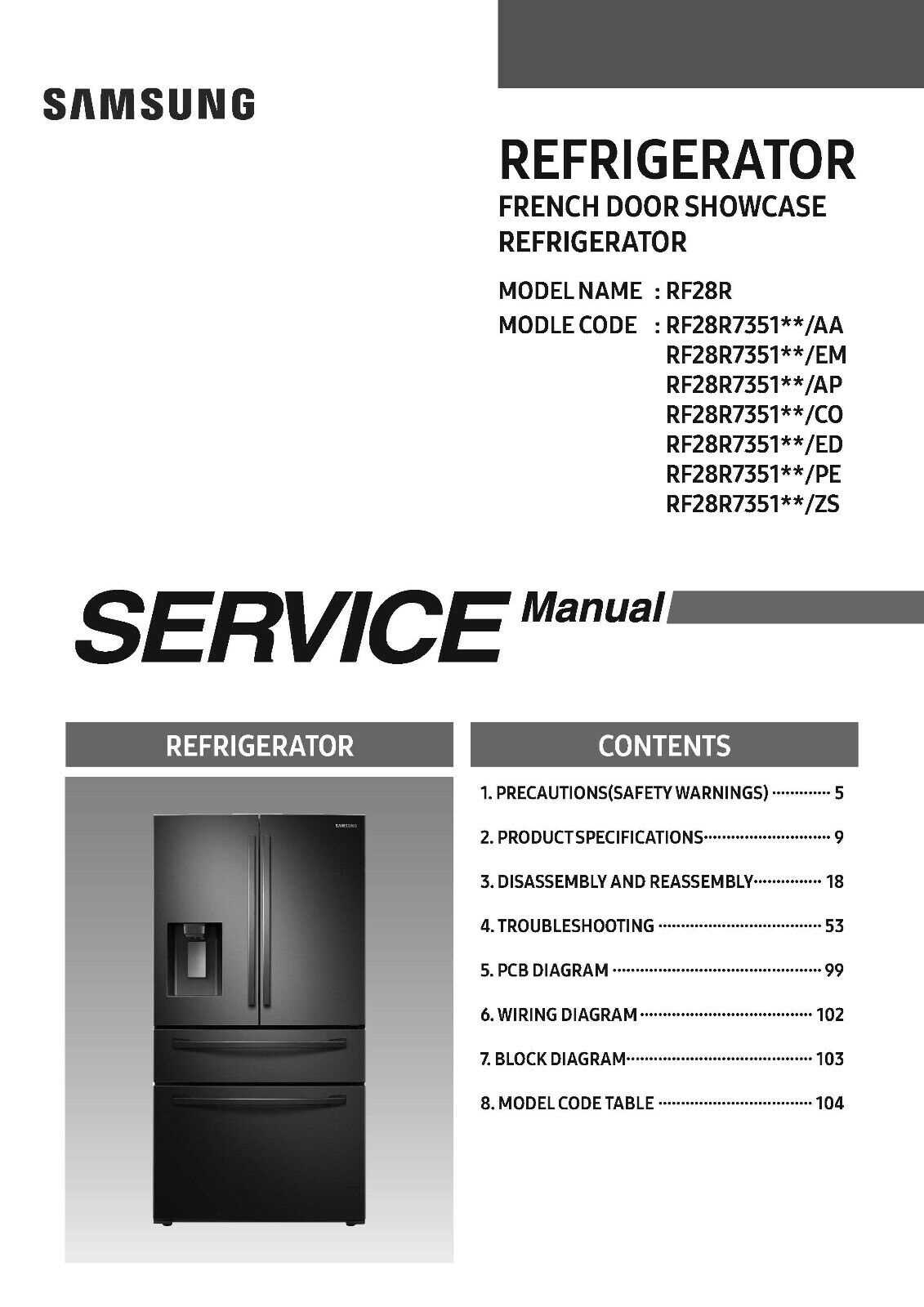 samsung rf4287hars parts diagram