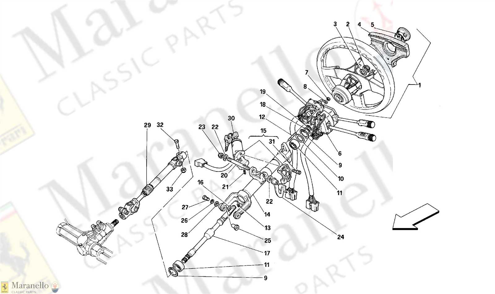 steering column parts diagram