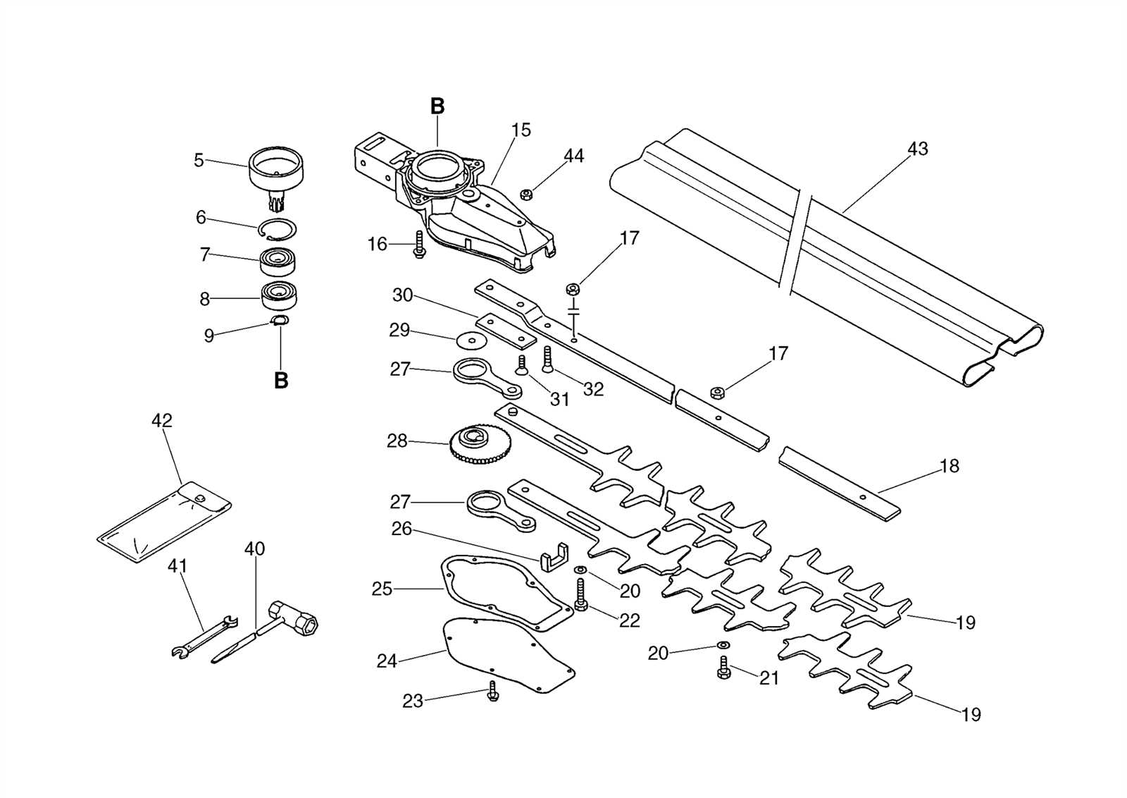 echo hedge trimmer parts diagram