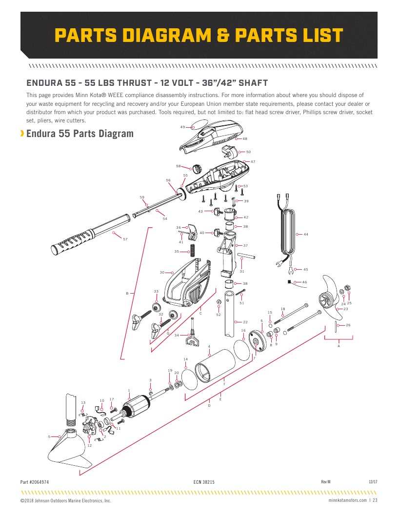 minn kota riptide 55 parts diagram