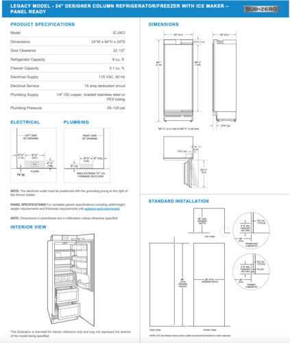 sub zero 632 parts diagram