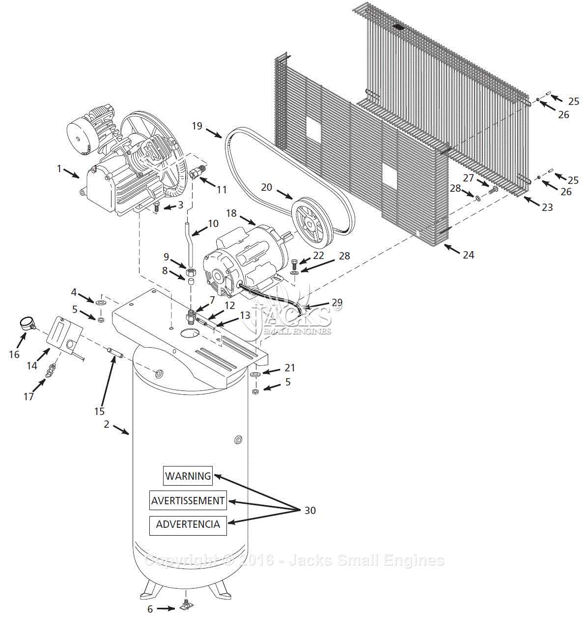 husky compressor parts diagram