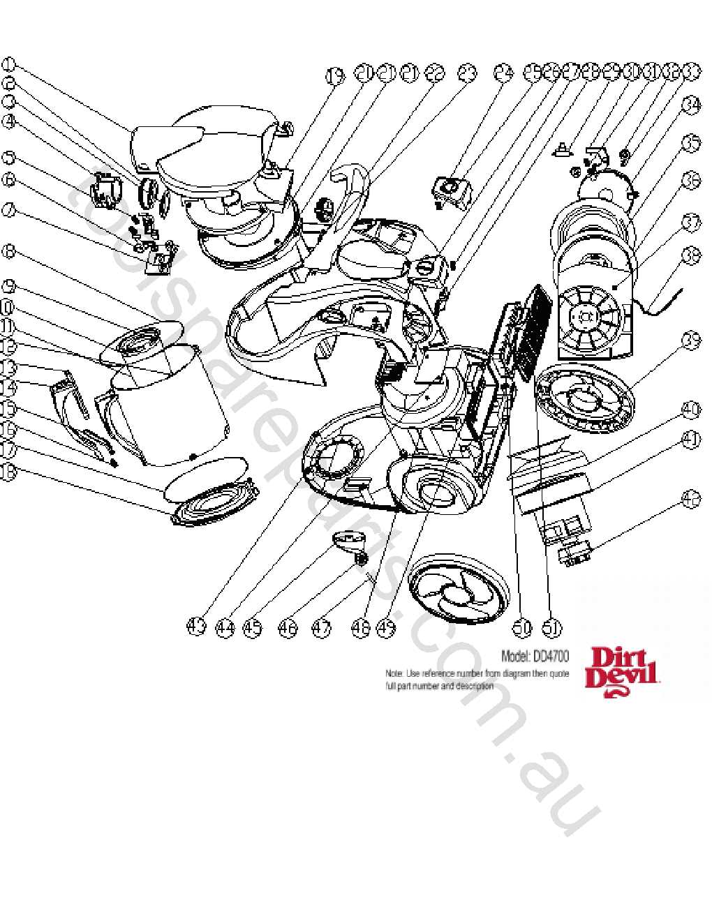 dirt devil vacuum parts diagram