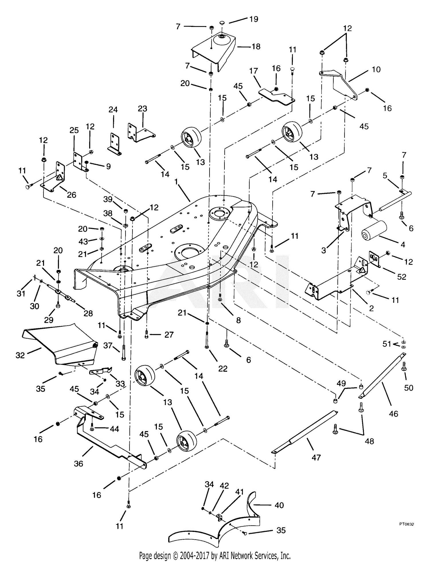 john deere 48 inch mower deck parts diagram