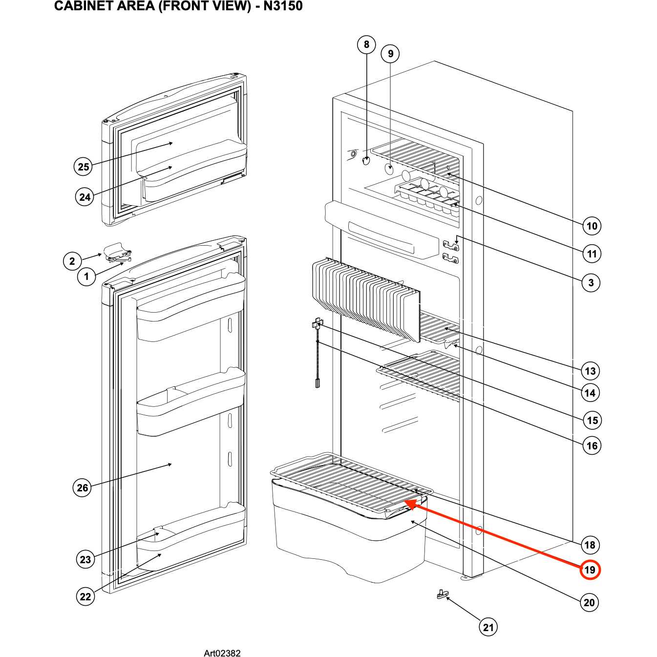 fridge parts diagram