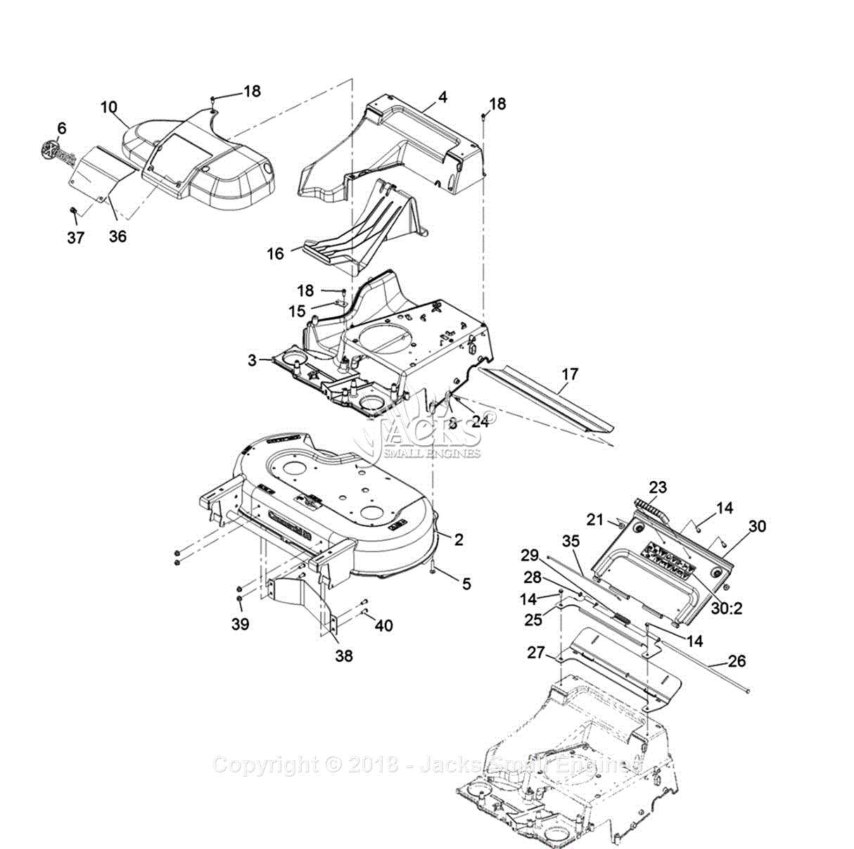 exmark 30 inch mower parts diagram