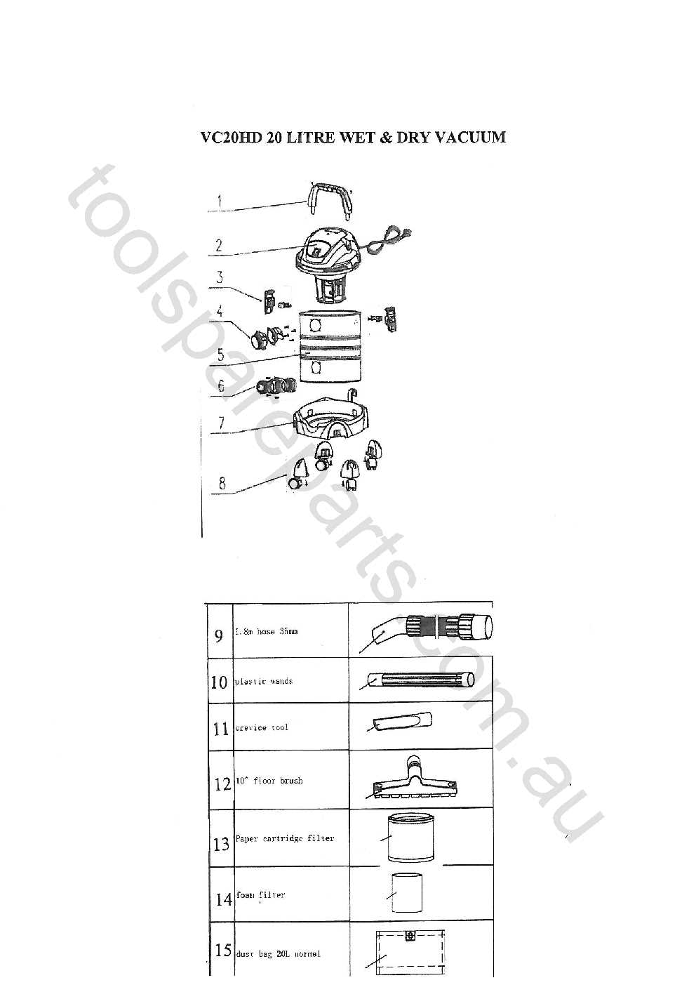 ryobi stick vacuum parts diagram