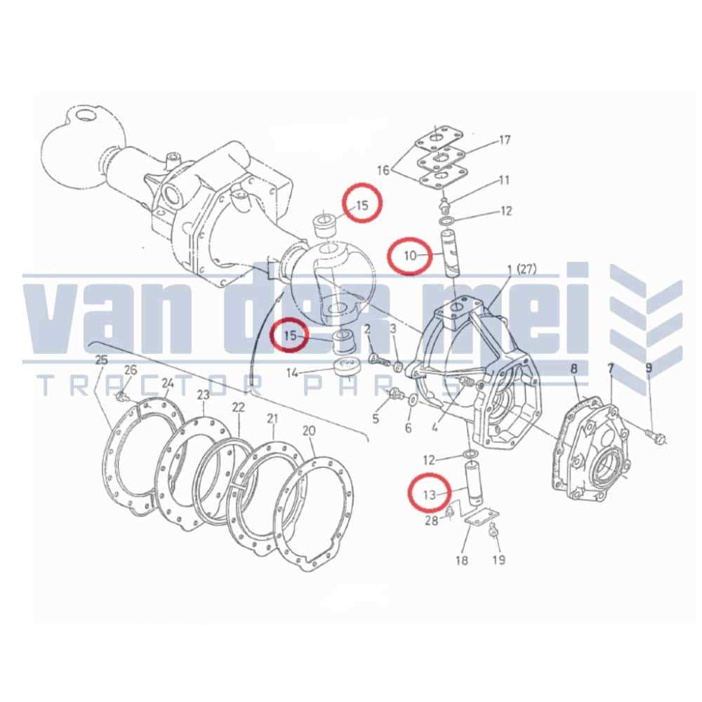 front axle kubota tractor parts diagram