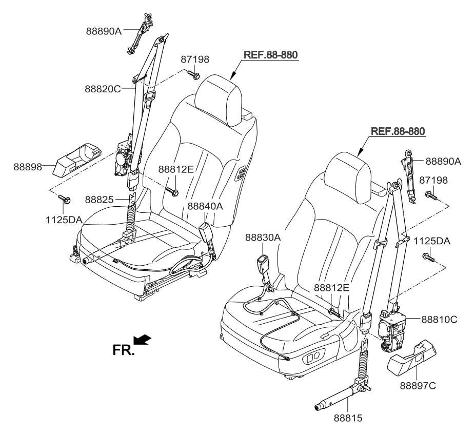 seat belt parts diagram