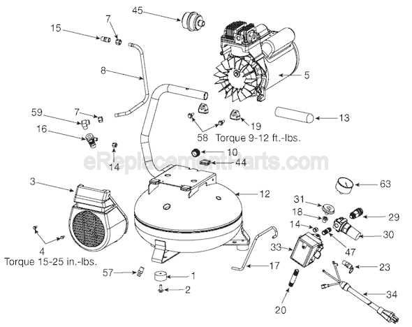 central pneumatic 3 gallon air compressor parts diagram