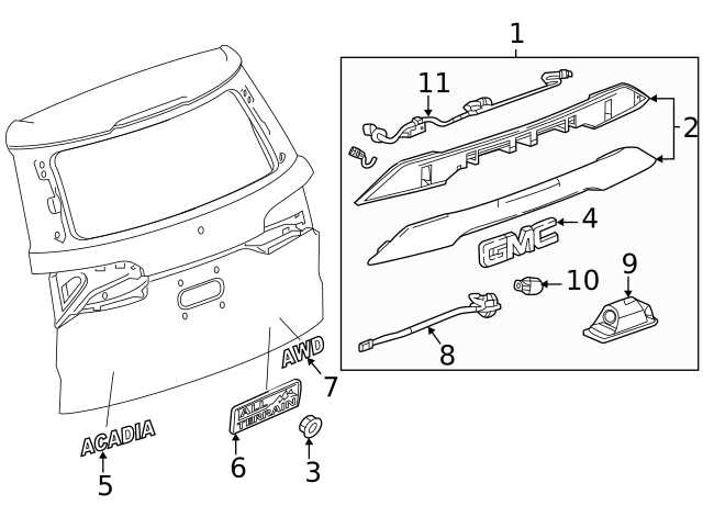 gmc acadia parts diagram