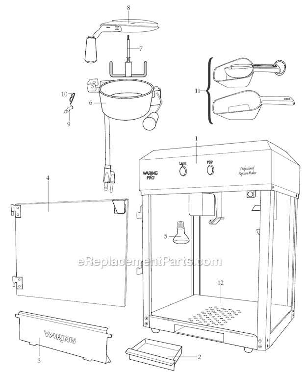 popcorn machine parts diagram