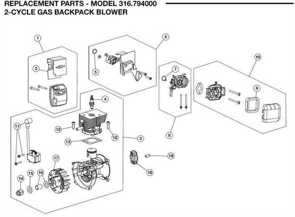 craftsman 46cc backpack blower parts diagram