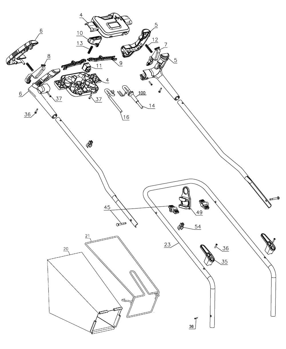 black and decker electric mower parts diagram