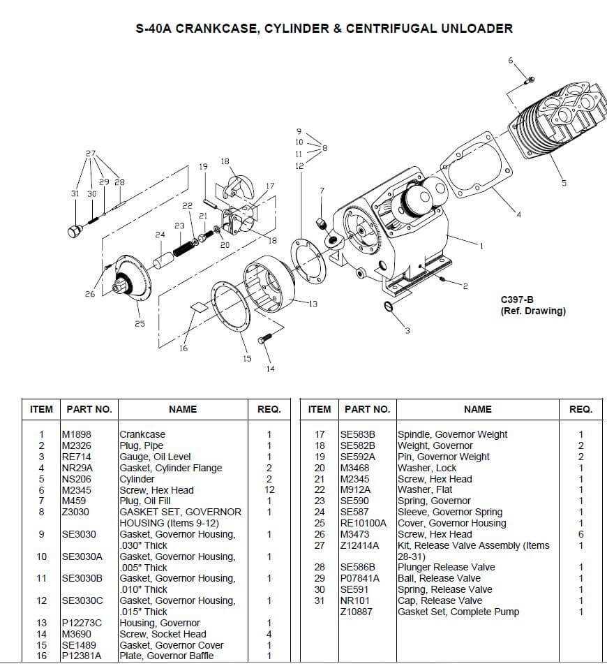 champion air compressor parts diagram