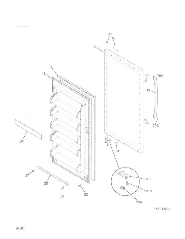 frigidaire upright freezer parts diagram