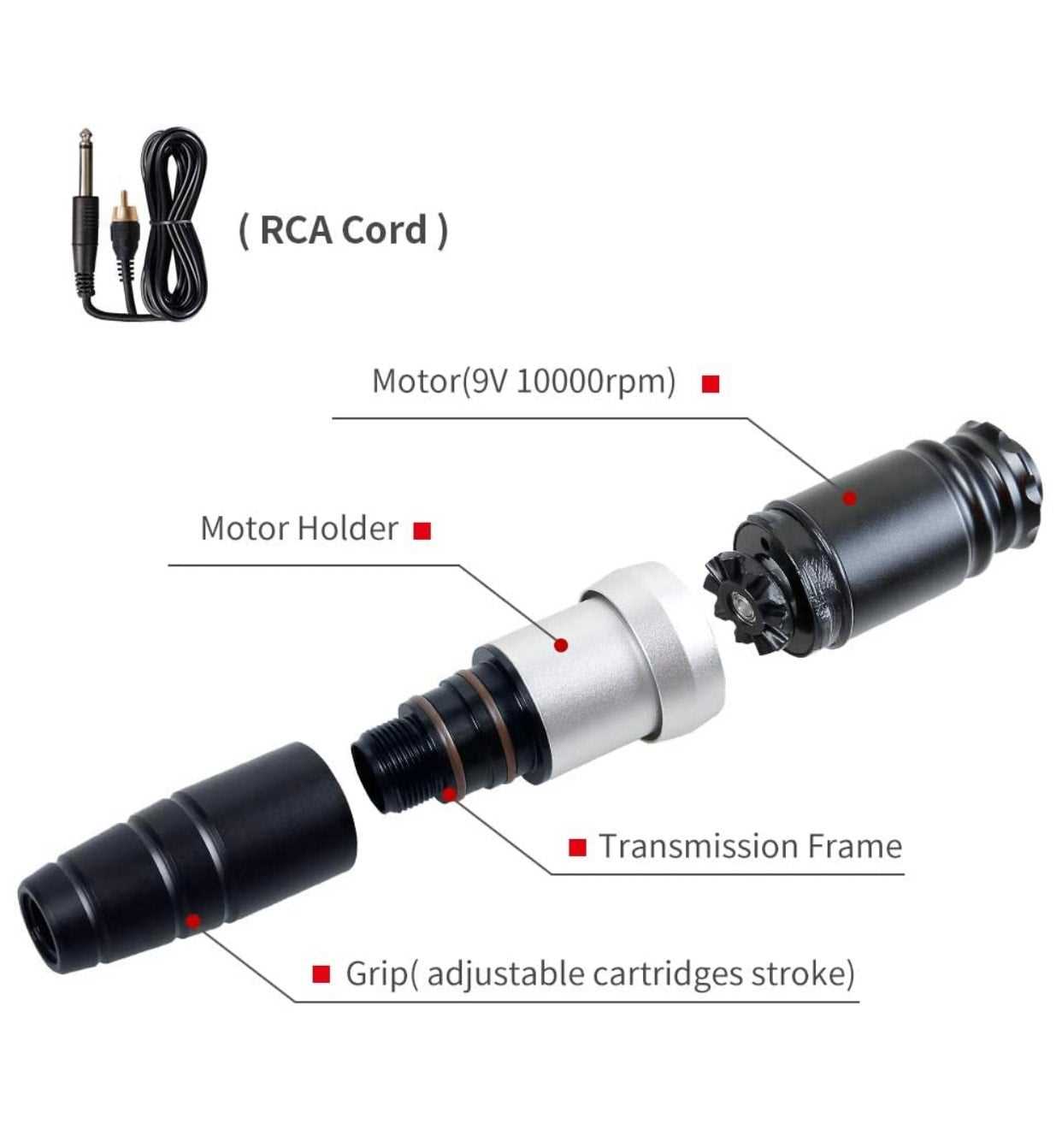 rotary tattoo machine parts diagram