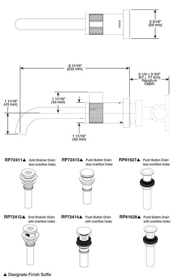 wall mount faucet parts diagram