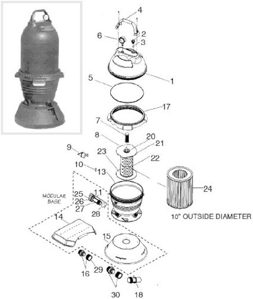 waterway sand filter parts diagram