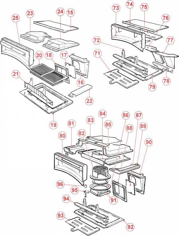 wood burning stove parts diagram