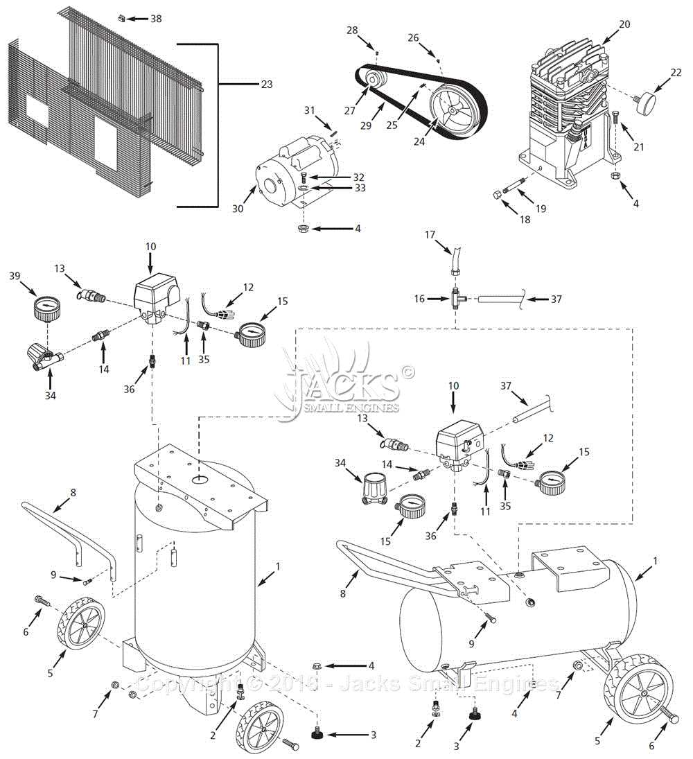 husky compressor parts diagram