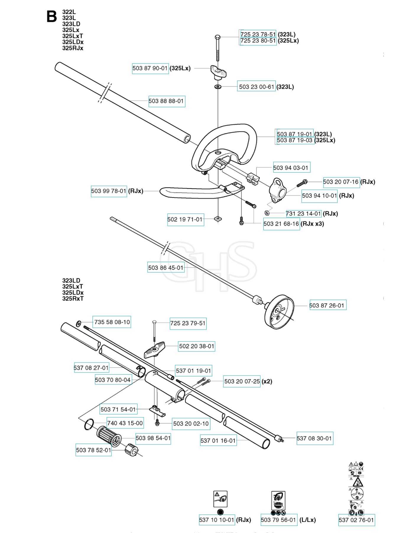 husqvarna 322l parts diagram