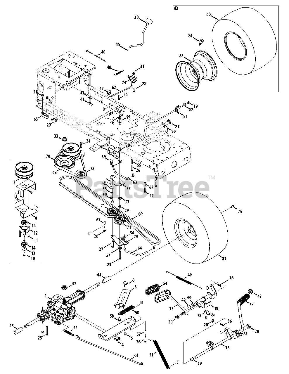 craftsman t1600 parts diagram