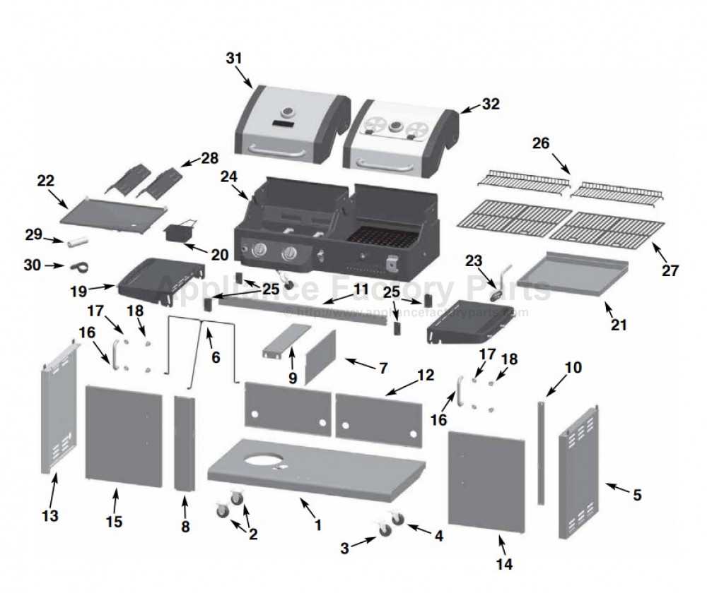 dyna glo grill parts diagram