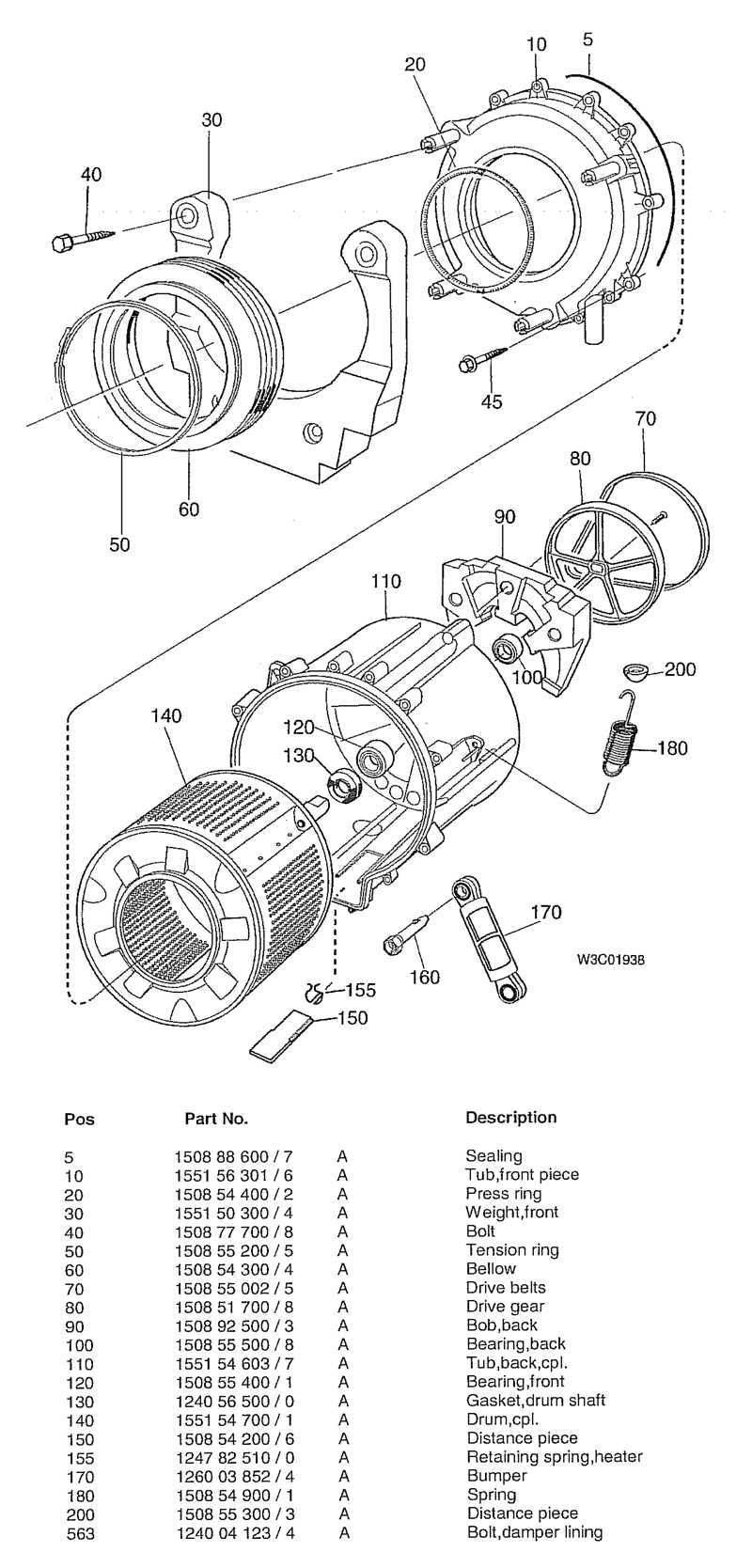 front load washer parts diagram