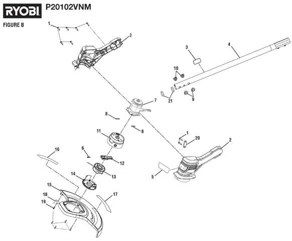 ryobi 18v trimmer parts diagram