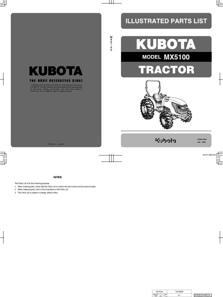 kubota mx5100 parts diagram