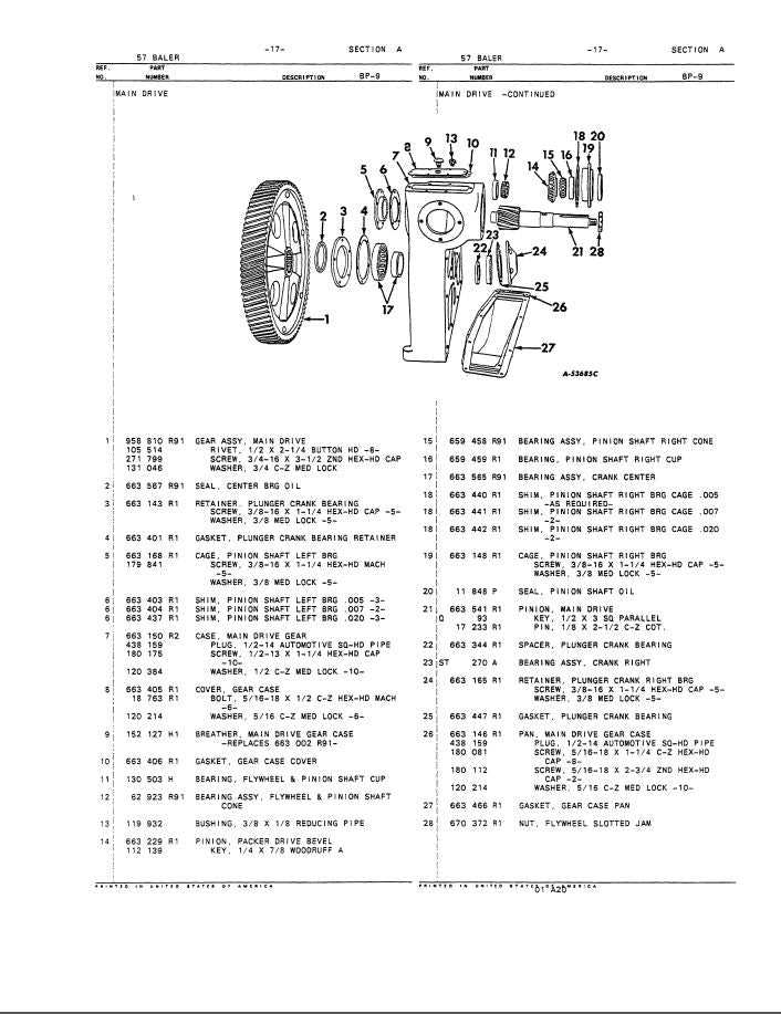 john deere 435 baler parts diagram