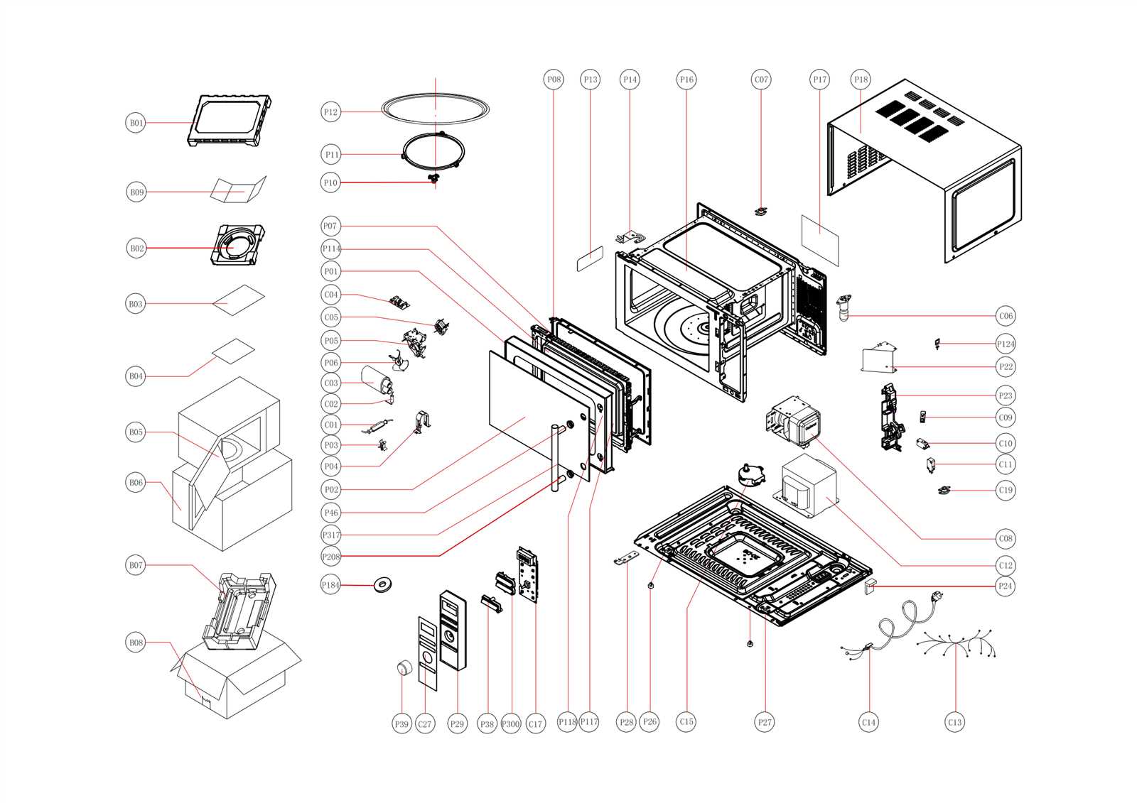 samsung microwave parts diagram