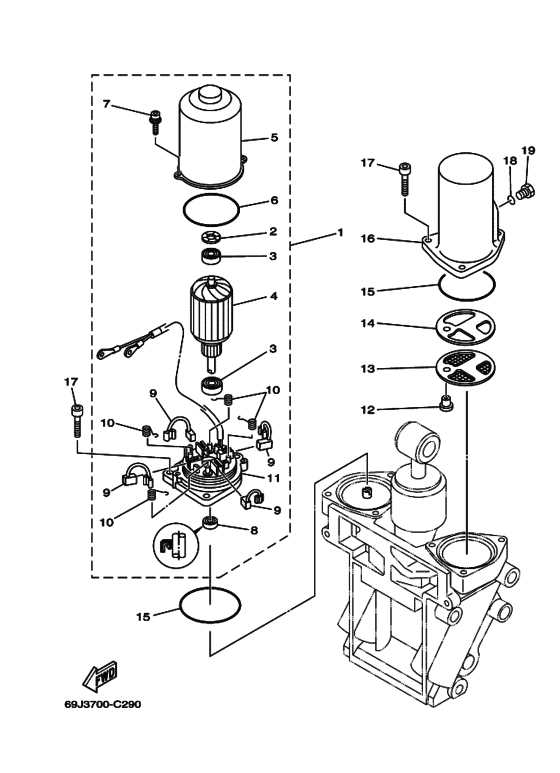 yamaha tilt and trim parts diagram