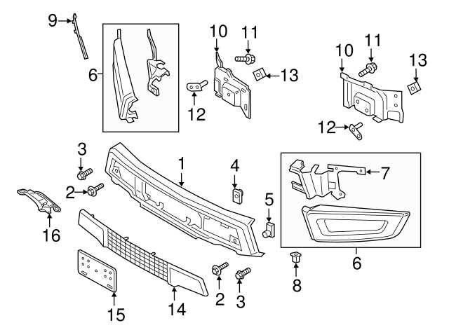 2021 ford f150 front bumper parts diagram