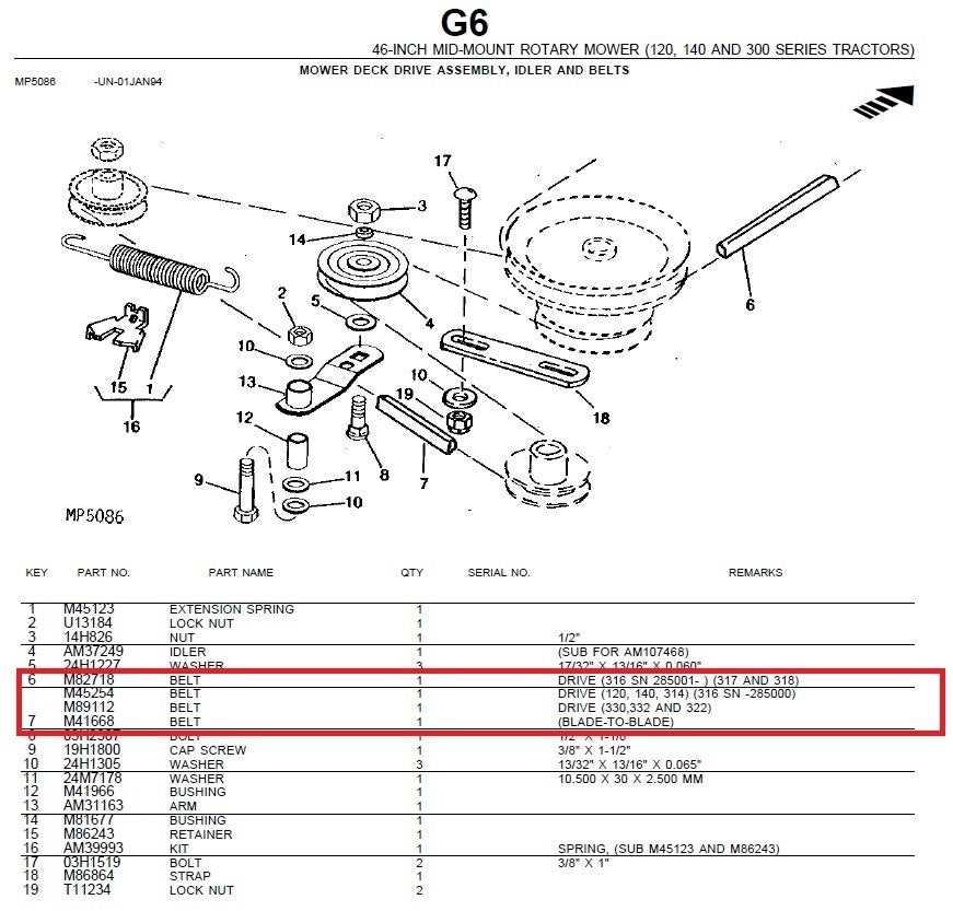 john deere 318 mower deck parts diagram