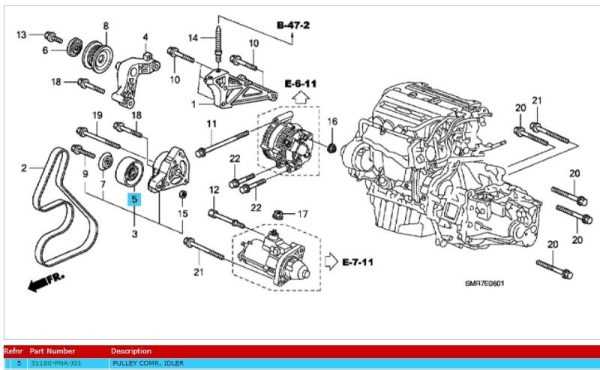 2007 honda odyssey engine parts diagram