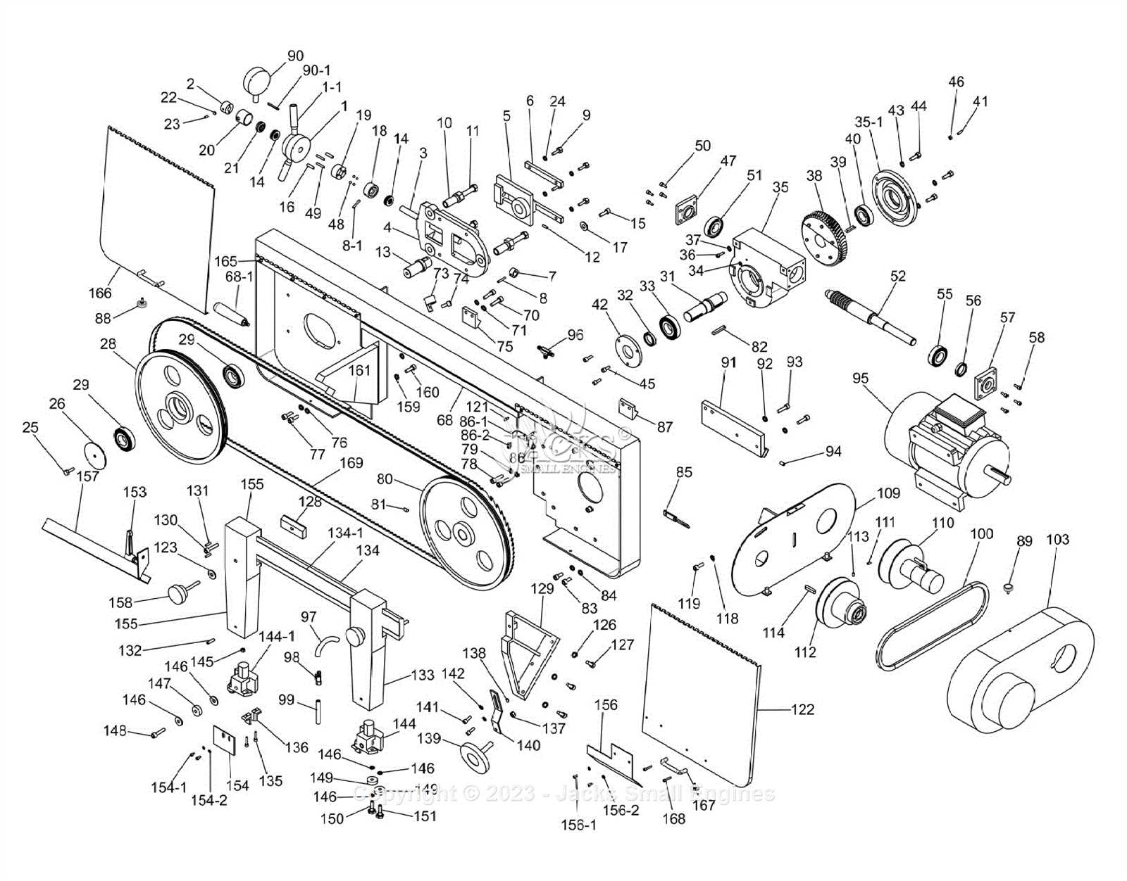 jet band saw parts diagram